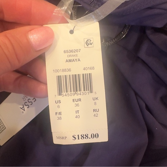 NWT Amoressa Women’s Elegant Navy Halter One-Piece Swimsuit Size 6 - Picture 6 of 8